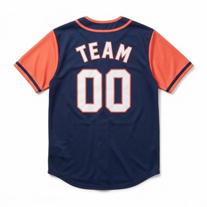 Maillot de baseball personnalisé sublimé à boutons, design à rayures asymétriques, tricot plat, tenue d'équipe, vente en gros OEM - Product Image 4