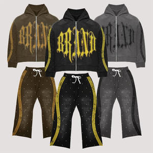 2025 personnalisé marque nom hommes survêtement ensembles 100% coton couleur unie Style prix raisonnable survêtement de haute qualité - Product Image 6