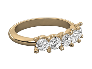 Bague de fiançailles et de mariage pour femme en argent sterling 925 minimaliste moderne classique avec diamant rond certifié IGI plaqué or 14 carats - Product Image 3