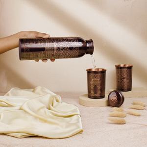 Bouteille d'eau classique en cuivre pour le yoga et le bien-être, écologique, portable, grande capacité, personnalisable pour la maison, le bureau et l'extérieur - Product Image 2