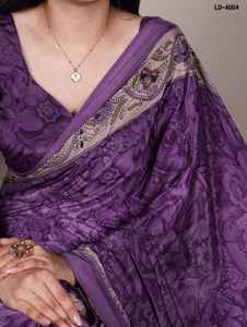 Indian Ethnic Wear Crepe Material <b>Saree</b> with Printed Work <b>for</b> Casual and Festival Wear <b>Saree</b> Collections with Low Price <b>Saree</b> - Product Image 6