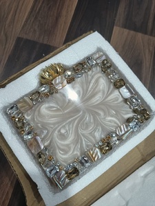 Pochette de soirée élégante en résine perle et strass pour femme Sac à main parfait pour la fête - Product Image 3