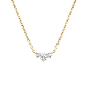 Classic Trio Diamond <b>Necklace</b> for Women 14K <b>Gold</b> Custom Made Sparkling Natural Diamond <b>Delicate</b> <b>Necklace</b> Jewelry Drop Shipping - Product Image 4