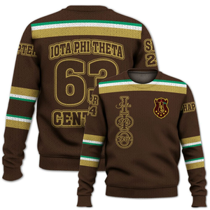 Iota Phi Theta 1963 suéter griego Chenille letra acrílico tejido pulóver fraternidad ropa invierno ropa griega - Product Image 6