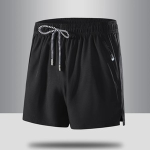 Pantalones cortos informales de lana de hielo caliente para hombres Gimnasio Deportes Playa Correr Suelto Ligero Transpirable Ecológico Secado rápido Color sólido - Product Image 1