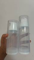Flacon de sérum et lotion sans air en PP givré de luxe avec logo personnalisé, 30 ml, 50 ml, 100 ml, avec fermeture à clipser