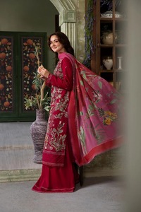 Venta al por mayor nuevo diseño Floral impreso Liberty Lawn 100% tela de algodón diamante decorado raya para India Pakistán Shalwar Kameez - Product Image 5