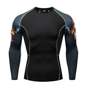 Rash Guard personnalisé de haute qualité pour hommes, vêtements de sport de marque privée, quantité en vrac, tissu respirant et anti-UV - Product Image 1
