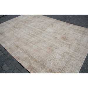 Alfombra Turca Vintage Extra Grande de 8.3x11.9 pies (252x362 cm), Alfombra Blanca con Diseño Floral - Product Image 2