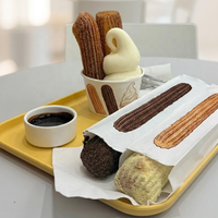 Sac en papier long personnalisé imprimé, résistant à la graisse, pour emballage à emporter de churros, hot-dogs et snacks