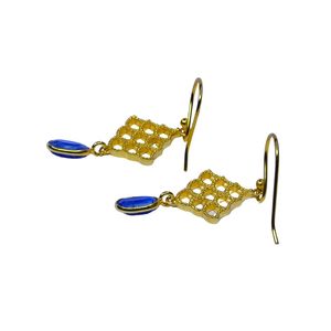 Moda 925 plata esterlina chapado en oro joyería cianita piedra preciosa mujeres desgaste colgante hoja pendiente - Product Image 4