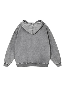 Sudadera con capucha lavada a la piedra en blanco al por mayor Sudadera con capucha lavada con ácido personalizada sudadera vintage sudaderas lavadas con serigrafía - Product Image 3