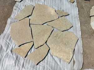 แผ่นปูพื้นหินปูนสีเหลืองแบบแหวกแนวตามธรรมชาติทนทานทางเดินในสวนและผนังด้านนอก - Product Image 3