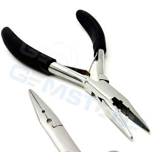 Pince à extensions capillaires professionnelle en acier inoxydable de 5,5 pouces, outil de sertissage à 2 trous pour micro-anneaux et nano-perles - Product Image 3