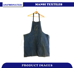 ผ้ากันเปื้อนเชฟผ้ายีนส์แบบทนทานใช้ได้ทุกเพศพร้อมกระเป๋าด้านหน้าปรับสายคล้องคอได้สำหรับร้านอาหารบาร์ห้องครัว - Product Image 6