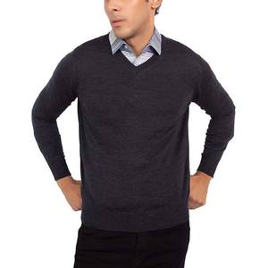 Suéter de Hombre de Alta Calidad, Súper Cómodo, Informal, Holgado, Cuello en V, Manga Larga, Talla Grande, 100% Algodón, Frente - Product Image 1