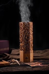 Brûleur à encens Bakhoor en bois de luxe de haute qualité HOLDER 2025, nacre, Madhkan, Oud arabe, aromathérapie, parfum d'intérieur - Product Image 2