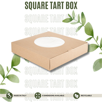 Boîte à tarte écologique de luxe jetable carrée en carton personnalisable avec fenêtre Made in Italy