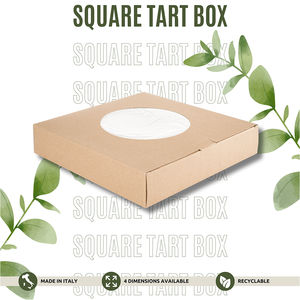 Boîte à tarte écologique de luxe jetable carrée en carton personnalisable avec fenêtre Made in Italy - Product Image 2