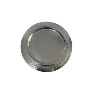 Mesa de comedor con borde en relieve, utensilios para servir, plato de lujo, plato para servidor de alimentos, acabado brillante, placas de cargador de forma redondeada - Product Image 2