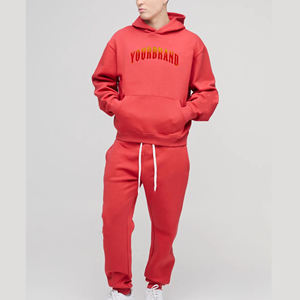 Venta al por mayor de poliéster/algodón Slim Fit chándal con capucha hombres logotipo impreso personalizado DTF impreso ropa de calle de invierno conjuntos de 2 piezas - Product Image 1