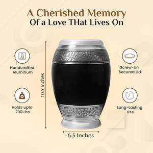 Exquisita urna decorativa de metal para cenizas Material de alta calidad para una durabilidad duradera Diseño elegante y elegante - Product Image 3