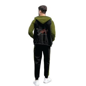 Sweat-shirt à capuche respirant, logo personnalisé, automne-hiver, marque de mode haut de gamme, 2 pièces, molleton technique, survêtement décontracté pour homme, ensemble de sport - Product Image 4