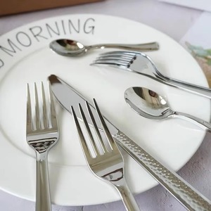 Ensemble de couverts luxueux en or et argent avec design martelé et miroir polonais fantastique poignée couverts pour mariages et fêtes - Product Image 3