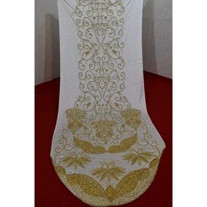 100% pure soie perlée à la main Jacquard tissu somalien mariée Dirac tissé transparent matériel pour filles fête et robes de mariée en gros - Product Image 2