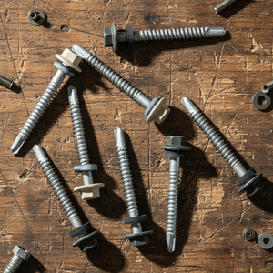 Tornillo Autoperforante de Cabeza Hexagonal, Galvanizado, Recubierto de Zinc, Acero al Carbono Clase 4.8 6.8, Rosca Gruesa, Arandela EPDM, Metal - Product Image 1