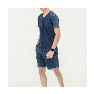 กางเกงขาสั้นผ้ายีนส์ระบายอากาศได้ดีสไตล์ใหม่สำหรับผู้ชายกางเกงยีนส์แบบมีลาย - Product Image 4