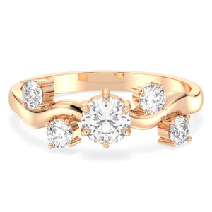 Bague de fiançailles REYES en argent sterling 925, design original, moissanite ronde brillante de 0,79 carat, bijoux étincelants pour femmes - Product Image 1