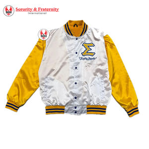 Vente à chaud, vestes en satin de soie Sigma Gamma Rho à la mode, vestes en satin, veste en satin de couleur unie avec logo personnalisé - Product Image 1