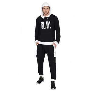 Ensemble de pantalons de survêtement à capuche pour hommes de qualité supérieure motif imprimé de tissage tricoté pour sweats à capuche de grande taille - Product Image 6