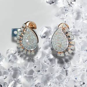 ต่างหูเพชรเม็ดมะม่วงหลายขนาดสำหรับผู้ชายผู้หญิง - Product Image 1