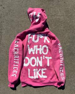 Alta calidad logotipo personalizado algodón con capucha cremallera gráficos Sudadera con capucha logotipos impresos Premium heavy fleece Sudadera con capucha de gran tamaño unisex - Product Image 5