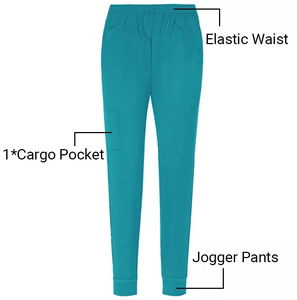 Conjunto de Jogger con cuello en V para mujer, uniformes médicos de enfermera con múltiples bolsillos y pantalón Cargo para hospitales - Product Image 2