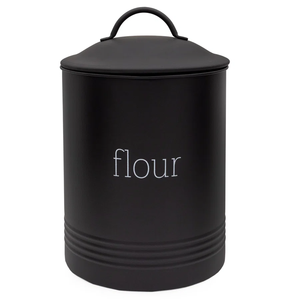 Metal Farmhouse Decor Kitchen Storage Canisters <b>Flour</b> and Sugar and Coffee <b>Containers</b> Puppy Paws Black Metal Food Canister - Product Image 3