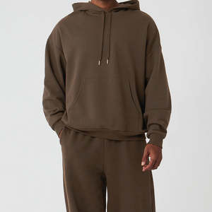 Men's 100% Cotton Oversize Pullover Hoodie Custom Logo Sweatshirt Embroidered Design Drop Shoulder Pockets Washed Print - Product Image 1