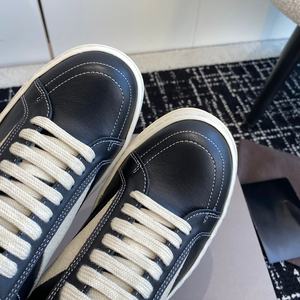 Zapatillas de Moda de Alta Calidad para Hombre y Mujer, Negras, con Cordones, de Diseño, de Cuero, con Suela Gruesa, Casuales y Planas - Product Image 4