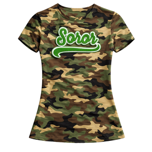 T-shirt Sororité Grecque 08 pour Femme – Rose & Vert – Tenue Décontractée Élégante pour Été – Vêtement Écologique pour Sœurité Universitaire - Product Image 3