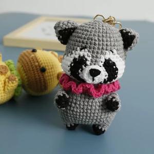 Crochet Cute Animal Amigurumi Plush Durable Letterpress Printed <b>Keychain</b> Raccoon Deer Handmade Gift for Girls - Product Image 4