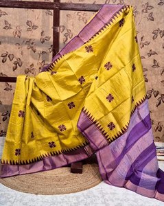 Magnifiques saris en soie Kanchi à petite bordure avec pallu pour les occasions de fête - Product Image 5