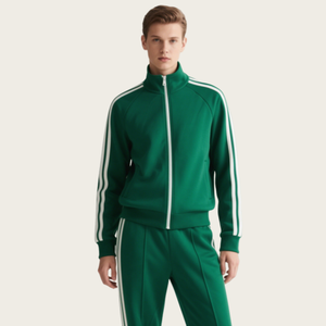 Best Selling Distressed Zipper Faded Flared Sweatsuit Set with Stripe Design Hoodie Jogger Tracksuits for Winter - Product Image 4