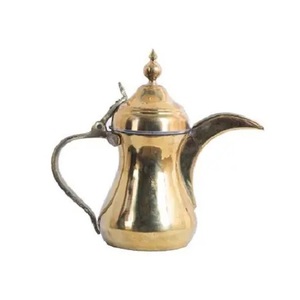Bouilloire à café Dallah arabe de luxe élégante Pot décoratif de serveur de thé et de café de finition d'or pour l'hospitalité et l'usage de festival - Product Image 1