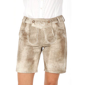 Venta más caliente 2025 Auténtico Suede Lederhosen Mujeres Señoras Octoberfest Outfit Damen Wurst Fest Traje Color gris claro - Product Image 3