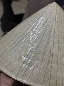 Vietnamese Bamboo Palm <b>Leaf</b> Conical Symbol Hat Striped Waterproof Chin Strap Fishing Unisex Adults Traditional Straw Hat Vietnam - Product Image 2
