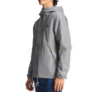 Meilleur prix Manteau de pluie pour homme grande taille respirant avec fermeture éclair Long en nylon polyester Style décontracté avec col à capuche Vente en ligne - Product Image 2