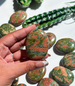 Meilleure qualité Offre Spéciale pierres de palmier naturelles Unakite équilibre émotionnel pierre de cristal Agate commande en gros - Product Image 2