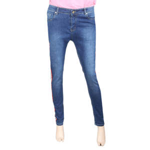 Pantalon en jean pour femme - Bleu - Product Image 3